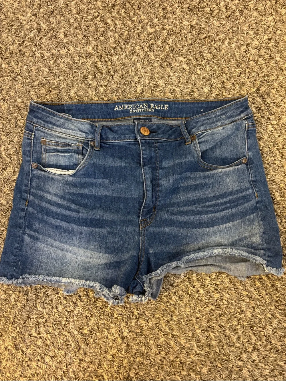 American Eagle Outfitters Blue Washed Denim Cutoff Shorts